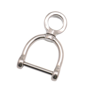 纯钛合金马蹄扣旋转一体成型汽车钥匙扣配件D字扣马镫扣316不锈钢