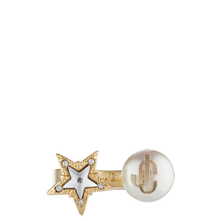 [新年礼物]JIMMY CHOO/JC STAR PEARL RING 女士星星金属戒指JC
