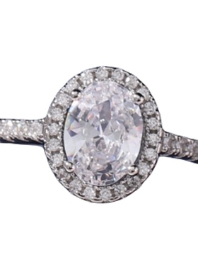 奢华款结婚仿真活口对戒一对椭圆形鸽子蛋克拉假钻戒婚礼仪式道具