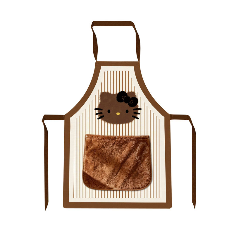 可爱猫猫家用做饭围裙可擦手高颜值挂脖无袖罩衣可爱工作服围腰
