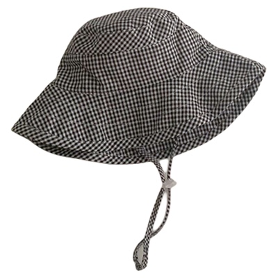遮阳防晒格子渔夫帽男童