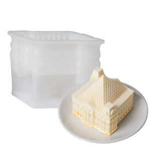 卢浮宫文创慕斯蛋糕硅胶模具DIY自制跨境景区建筑奶冻布丁磨具