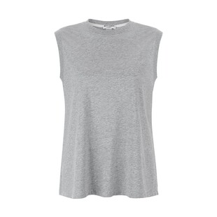 【惊喜特价】Bettychow雅致灰直角肩无袖T恤夏季纯色显白百搭上衣