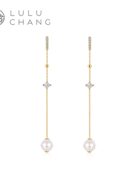 法式流苏珍珠925银耳饰一款两戴