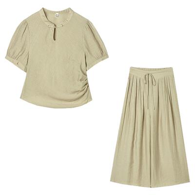 国风上衣+九分裤两件套装