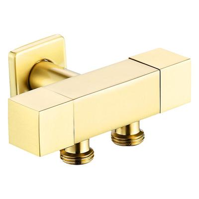 达尔新拉丝金四方全铜一进二出三角阀双控三通分二马桶洗衣机龙头