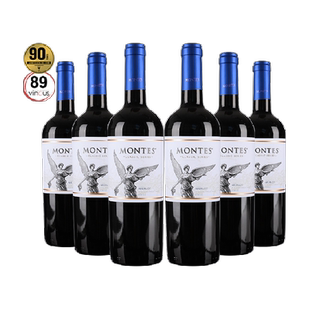 蒙特斯montes经典梅洛红葡萄酒750ml*6智利进口 婚礼喜宴 热红酒