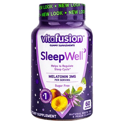 美国进口vitafusion褪黑素sleepwell睡眠软糖60粒/瓶