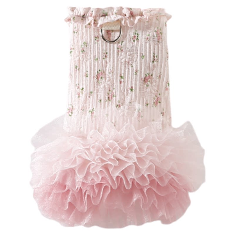 宠物衣服狗狗夏季可牵引公主裙子狗宠物服装/雨衣