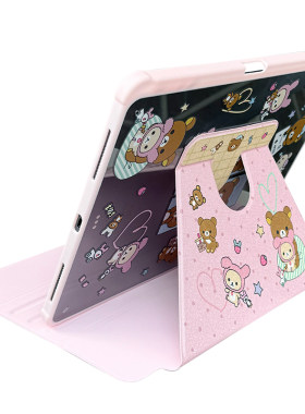 ipad粉色波点松弛熊平板壳新款