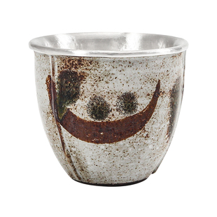 纯银999纯手工手绘包银杯主人杯品茗杯家用粗陶茶杯茶具 入饮山林