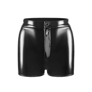 Black patent leather nightclub party shorts黑色漆皮 派对短裤