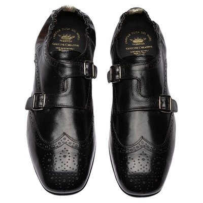 OFFICINE CREATIVE金属扣布洛克雕花抽褶平底孟克鞋Fontriers 106