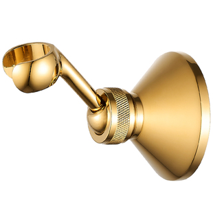 金色加长全铜万向可调节旋转挂淋浴头花洒支架打孔喷头固定器底座