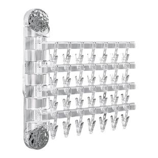 吸盘式折叠晾晒架夹袜子内衣晾衣架多夹子阳台厕所折叠多功能衣架