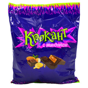 俄罗斯糖果KDV紫皮糖kpokaht进口杏仁夹心巧克力正品酥糖喜糖500g