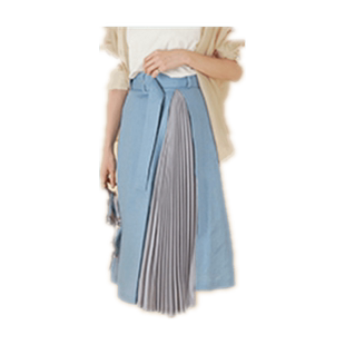RANDA 春夏新款糖果色不规则设计百褶半身裙通勤白领 BS01343