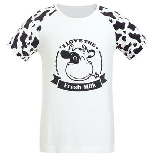 爱慕儿童家居服男女孩莫代尔A类3A抗菌短袖睡衣裤夏空调服奶皮衣