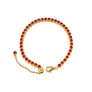 一抹艳红｜精工培育鸽血红宝石小巧手链可调节轻奢日常轻奢腕饰