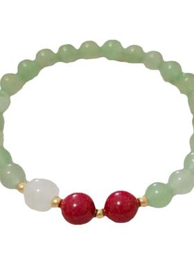 朱砂竹节手串东陵玉砂金石女生