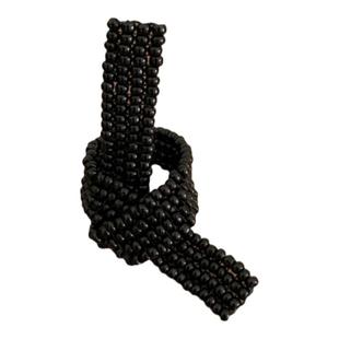 宇宙未来韩国小众设计师同款23ss手工制作打结串珠米珠戒指指环