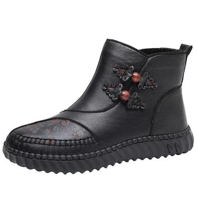 老北京布鞋短靴软底防水妈妈棉鞋