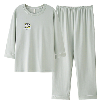 夏季纯棉可外穿女睡衣家居服套装