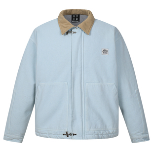 MEDM 毛边贴字飞机扣底特律加棉夹克秋冬美式休闲翻领棉衣棉服男