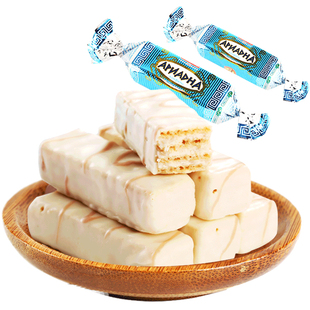 俄罗斯进口酸奶威化斯拉夫巧克力糖果零食结婚喜糖食品正宗酸奶糖