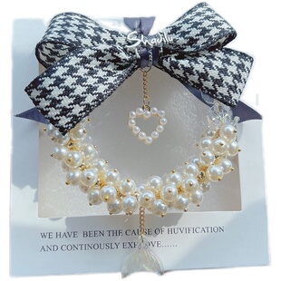 怦然心动挂件汽车挂饰人鱼尾巴蝴蝶结珍珠吊坠车载后视镜女生挂饰