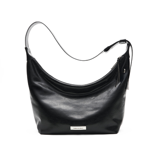 LIVEBOX牛皮男士斜挎包大容量通勤饺子包女真皮挎包