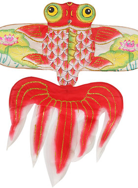 纸鸢描金荷花鱼金鱼风筝