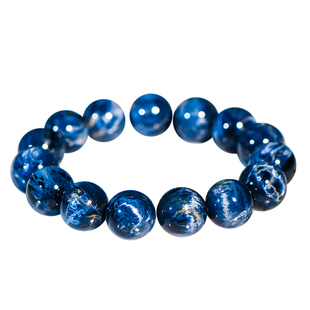 普琳丝天然水晶7A+珍藏级纳米比亚老矿魔鬼蓝彼得石手链手串女男