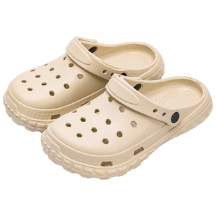 踩屎感洞洞鞋男款夏季外穿2026新款沙滩eva防臭防滑包头拖鞋女士