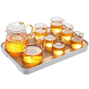 玻璃茶具套装家用轻奢功夫红茶杯茶台简约客厅办公室煮泡茶壶茶盘