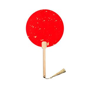 江左10把装空白团扇宣纸古风绘画万年红鎏金团扇diy半熟宣纸扇双面红手写福字结婚新娘伴娘扇囍字毛笔字书法