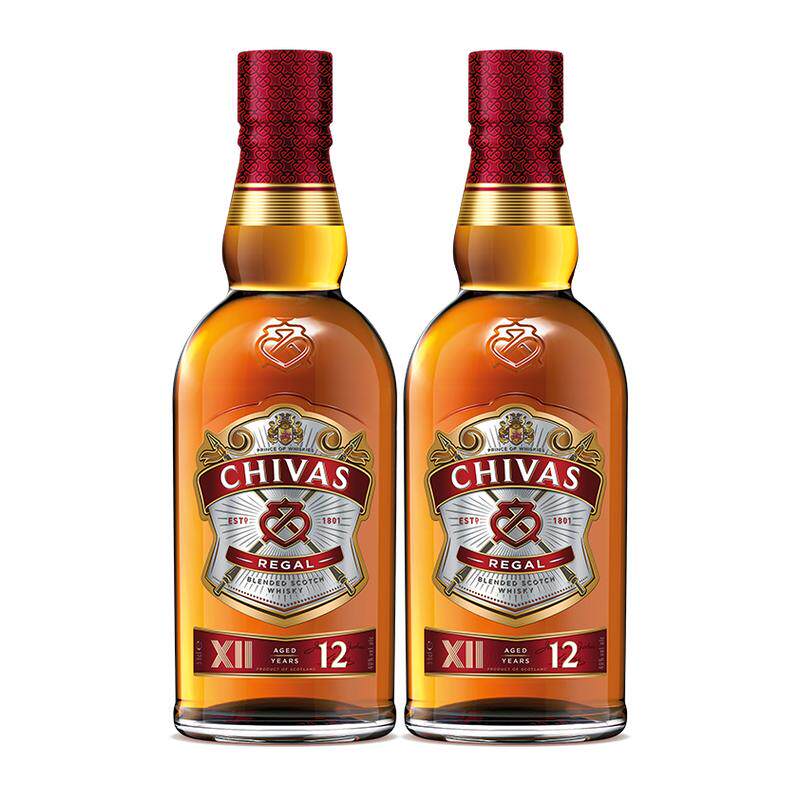 芝华士官方旗舰店12年500ml*2瓶特醇威士忌苏格兰调和进口洋酒