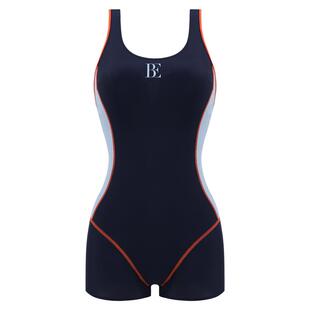 BE范德安新款女士连体平角泳衣疏水快干遮肚显瘦竞速训练泳衣女