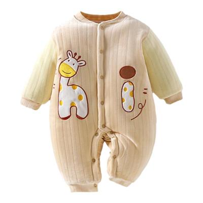 300克夹棉0-10度穿婴儿冬装衣服加厚新生儿连体衣宝宝夹棉服哈衣