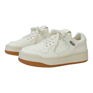 MARDI头层真皮时尚百搭小白鞋舒适反绒面板鞋复古厚底休闲女鞋潮