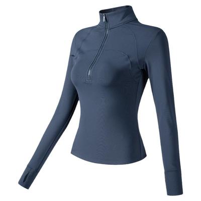 岚纹加绒修身显瘦健身长袖秋冬女