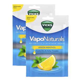 英国息可舒2袋VICKS无糖天然果汁柠檬薄荷蜜润喉糖19粒喉咙痛咽炎