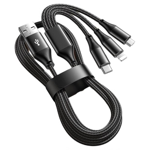 第一卫数据线三合一100W充电器线车载一拖三超级快充三头适用苹果17华为安卓16Typec手机多头三线合一多功能