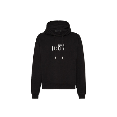 【4折】DSQUARED2/D2次方  男士简约黑色连帽套头卫衣