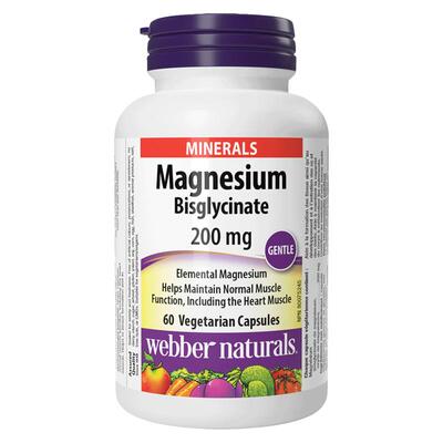 webbernaturals伟博天然高浓度双甘氨酸镁200mg补充睡眠60粒