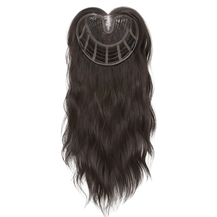 免发网假发女片头顶增发量蓬松遮白发高颅顶水波纹长卷发假发片