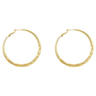 金色大圈耳圈耳环女2026新款爆款小众轻奢秋冬高级感气质素圈耳饰