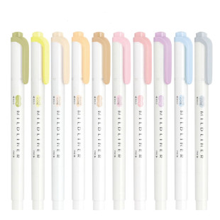 新色来了|日本斑马zebra双头手账荧光笔淡雅柔和彩色标记笔奶油黄
