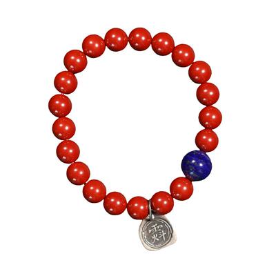 CELESTIAL TAO REALM/道轩堂朱砂 银牌 丹砂璇玑串小版 纯手工串