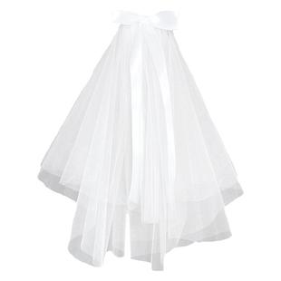 李一桐同款蝴蝶结求婚小头纱发夹结婚拍照领证登记蓬蓬纱新娘发饰